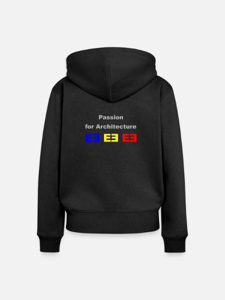Arkitektur 1G BAUHAUS av Miria - Premium økologisk hoodie med lynlås til kvinder - sort
