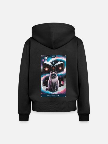 Tarotkarte - Frauen Premium Bio Zip Hoodie - Schwarz
