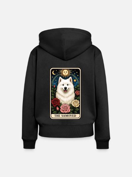 Samojede - Frauen Premium Bio Zip Hoodie - Schwarz