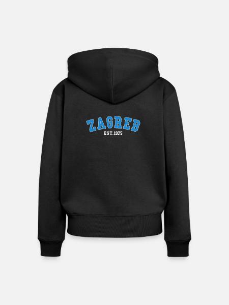 Zagreb Est.1975 - Frauen Premium Bio Zip Hoodie - Schwarz