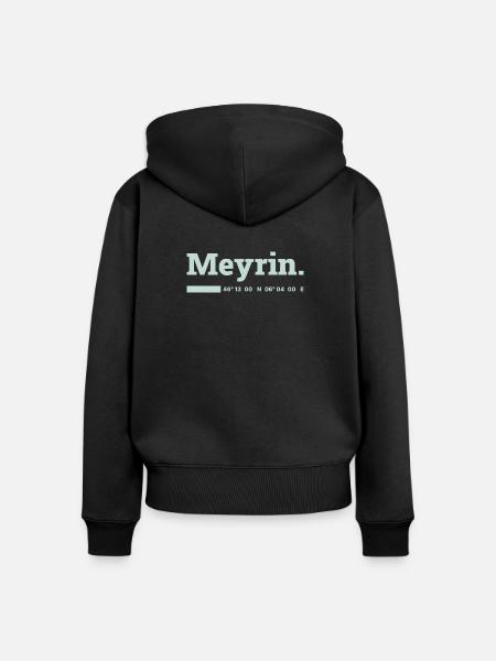 Meyrin Koordinaten - Frauen Premium Bio Zip Hoodie - Schwarz