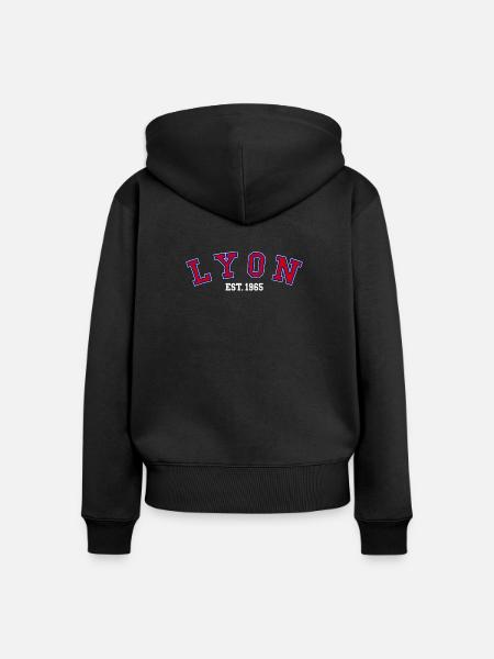 Lyon Est. 1965 - Frauen Premium Bio Zip Hoodie - Schwarz