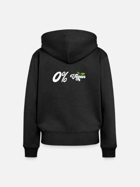 0% Vegan - Frauen Premium Bio Zip Hoodie - Schwarz