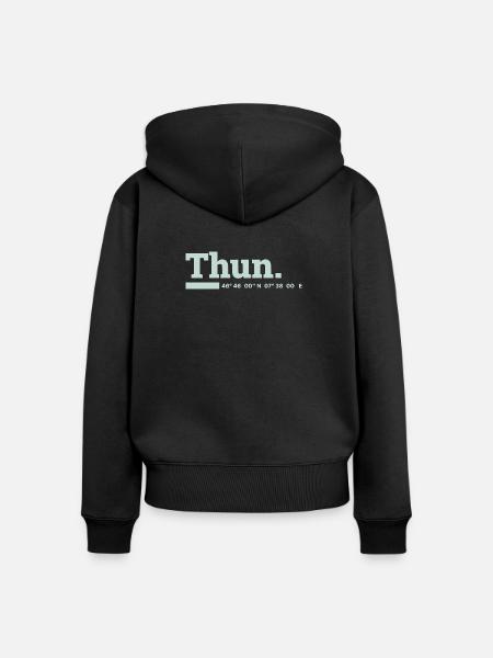 Thun Koordinaten - Frauen Premium Bio Zip Hoodie - Schwarz