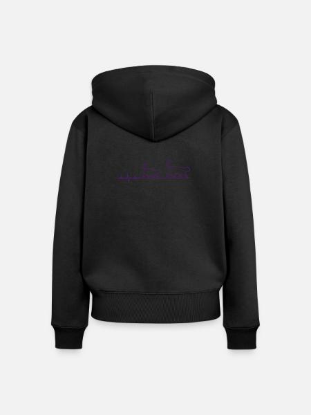 Katze - Frauen Premium Bio Zip Hoodie - Schwarz