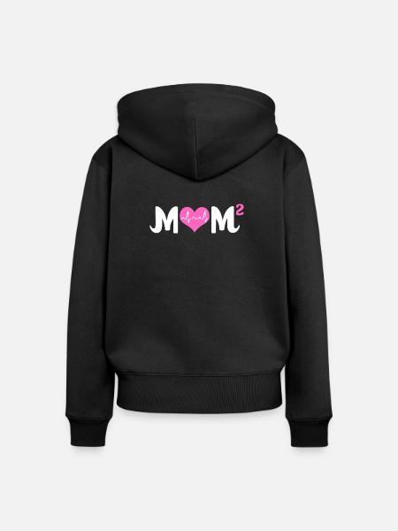 Zwillinge Mama Zwilling Mutter Geschenk - Frauen Premium Bio Zip Hoodie - Schwarz