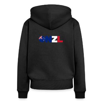 New_Zealand - Sweat à capuche zippé Premium bio Femme - noir - Dos - Julia (174cm)