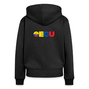 Ecuador - Women's Premium Organic Zip Hoodie - black - Back - Julia (174cm)