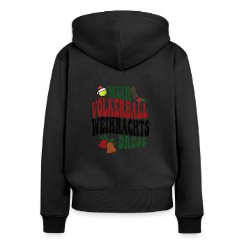 Völkerball Weihnachten Spielerin Völkerballerin - Frauen Premium Bio Zip Hoodie - Schwarz - Hinten - Julia (174cm)