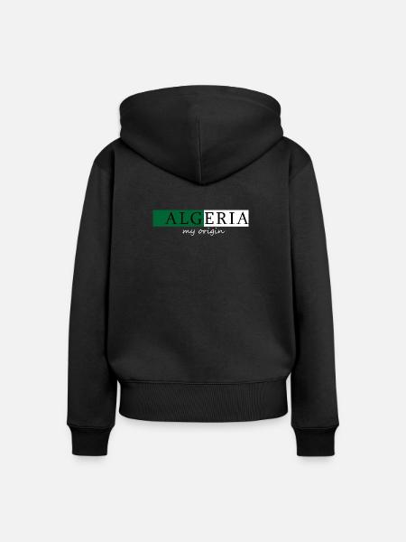 Algerien Meine Herkunft - Frauen Premium Bio Zip Hoodie - Schwarz