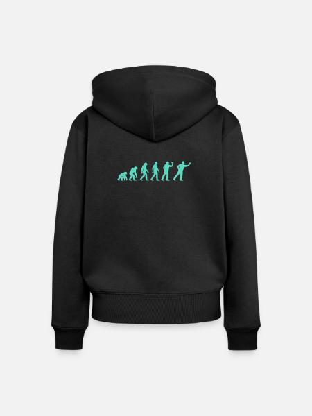 Fortschrittliche Evolutionssilhouette - Frauen Premium Bio Zip Hoodie - Schwarz