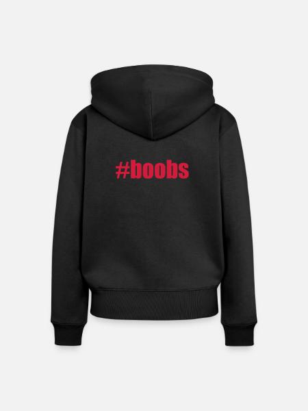 #boobs - Frauen Premium Bio Zip Hoodie - Schwarz