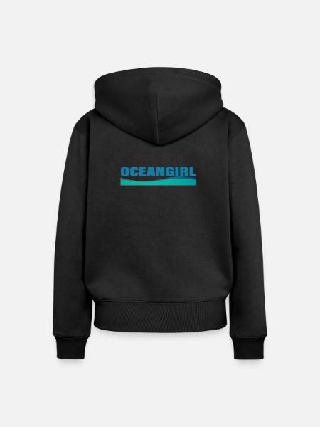 OCEANGIRL - Frauen Premium Bio Zip Hoodie - Schwarz