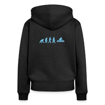 Evolution DJ Groove - Sweat à capuche zippé Premium bio Femme - noir - Dos - Julia (174cm)