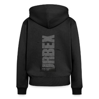 URBEX - Sweat à capuche zippé Premium bio Femme - noir - Dos - Julia (174cm)