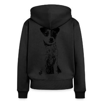 Parson Russell Terrier - dog gift idea - Women's Premium Organic Zip Hoodie - black - Back - Julia (174cm)