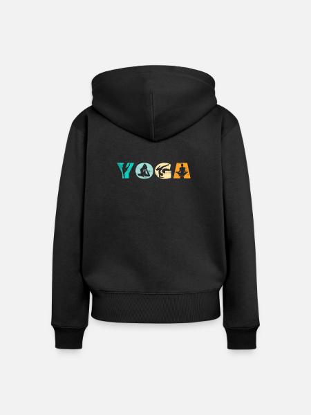 Yoga - Frauen Premium Bio Zip Hoodie - Schwarz