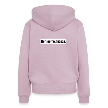 Chemise à museau de Berlin Simple Capitole - Sweat à capuche zippé Premium bio Femme - rose poudré - Dos - Julia (174cm)