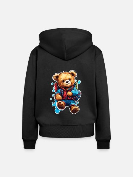 Teddybär / Kuscheltier / Stofftier / Geschenkidee - Frauen Premium Bio Zip Hoodie - Schwarz