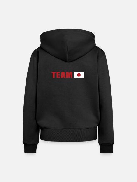 Support-Team Japan - Frauen Premium Bio Zip Hoodie - Schwarz