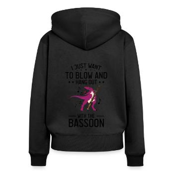 Fagottrohr für Fagottist und Fagottorchester - Frauen Premium Bio Zip Hoodie - Schwarz - Hinten - Julia (174cm)