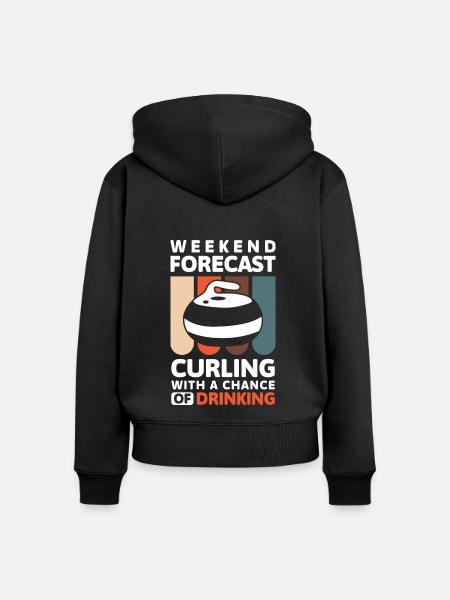 Curling Eiskalt Wischen - Frauen Premium Bio Zip Hoodie - Schwarz