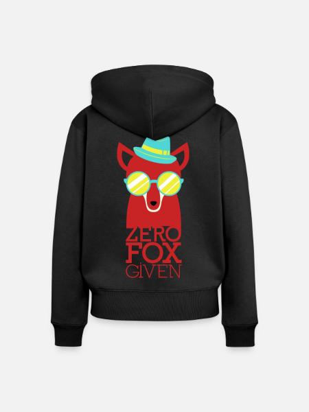 Cooler Fuchs - Frauen Premium Bio Zip Hoodie - Schwarz