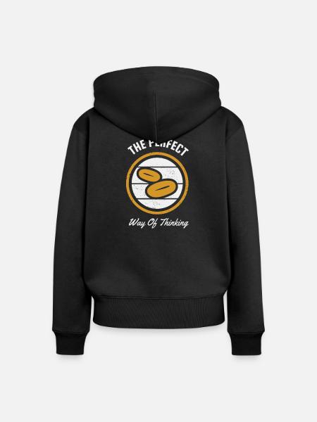 Die perfekte Denkweise: Kaffeebohnen - Frauen Premium Bio Zip Hoodie - Schwarz