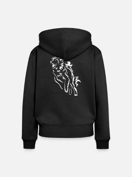 Leonberger "Black Edition" - Frauen Premium Bio Zip Hoodie - Schwarz
