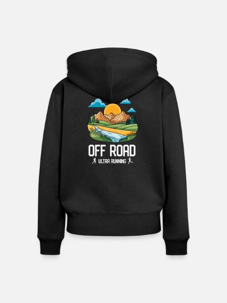 Ultra Running - Offroad - Frauen Premium Bio Zip Hoodie - Schwarz