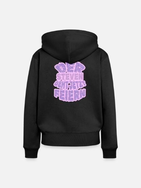 Geschenk für Steven - Frauen Premium Bio Zip Hoodie - Schwarz