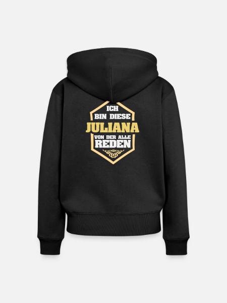 Juliana als Spruch - Frauen Premium Bio Zip Hoodie - Schwarz