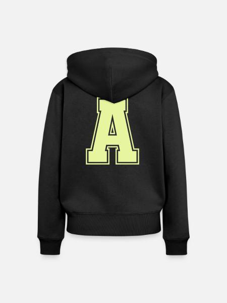 A_Buchstabe- - Frauen Premium Bio Zip Hoodie - Schwarz