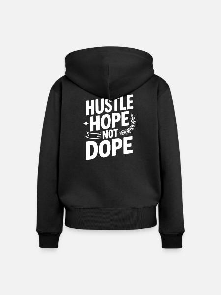 Hustle Hope - Frauen Premium Bio Zip Hoodie - Schwarz