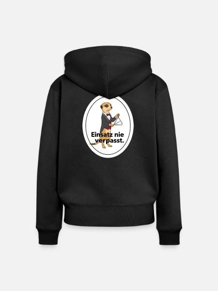 Erdmännchen Triangel Musiker Geschenk - Frauen Premium Bio Zip Hoodie - Schwarz