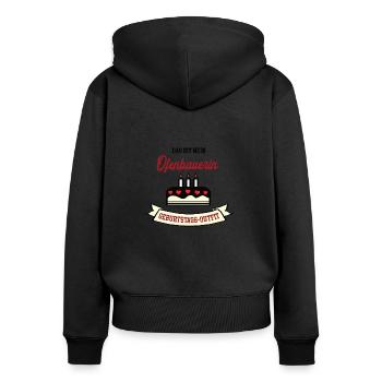 Geburtstag Ofenbauerin Ofenbauer Frau Handwerkerin - Frauen Premium Bio Zip Hoodie - Schwarz - Hinten - Julia (174cm)