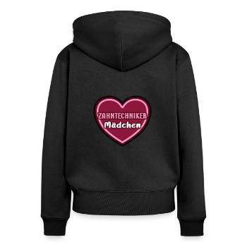 Mädchen Zahntechniker Kind Kinder Zahntechnikerin - Frauen Premium Bio Zip Hoodie - Schwarz - Hinten - Julia (174cm)