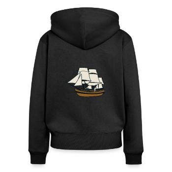 Sailing ship - Women's Premium Organic Zip Hoodie - black - Back - Julia (174cm)