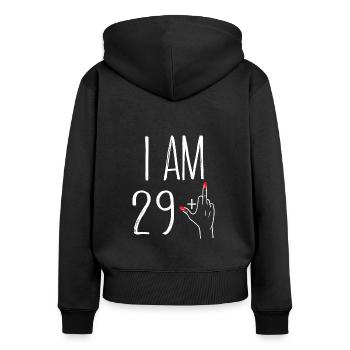 I AM 29 + 1 Gift Woman 29 Years Anniversary - Women's Premium Organic Zip Hoodie - black - Back - Julia (174cm)