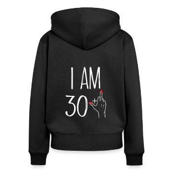 I AM 30 + 1 Gift Woman 30 Years Anniversary - Women's Premium Organic Zip Hoodie - black - Back - Julia (174cm)