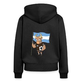 Taureau Fan Argentine - Sweat à capuche zippé Premium bio Femme - noir - Dos - Julia (174cm)