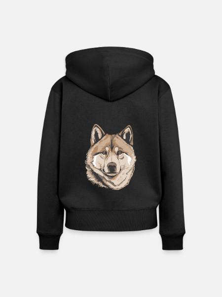 Akita - Frauen Premium Bio Zip Hoodie - Schwarz