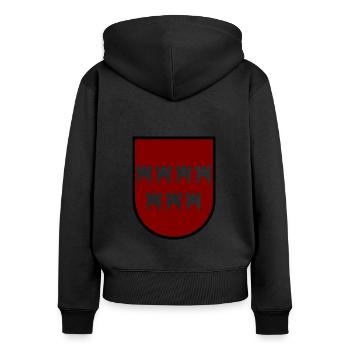 Belle Transylvanie - Sweat à capuche zippé Premium bio Femme - noir - Dos - Julia (174cm)