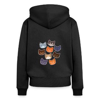 Warrior Cats Warriors Firestar Feuerstern Katzen - Frauen Premium Bio Zip Hoodie - Schwarz - Hinten - Julia (174cm)