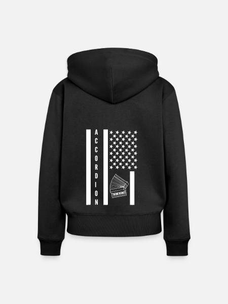 Akkordeon - Frauen Premium Bio Zip Hoodie - Schwarz