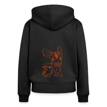 Fawn - Women's Premium Organic Zip Hoodie - black - Back - Julia (174cm)