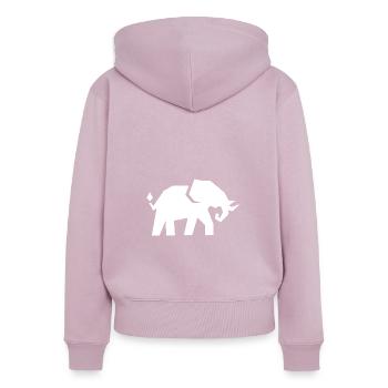 Elephant - Women's Premium Organic Zip Hoodie - dusky pink - Back - Julia (174cm)