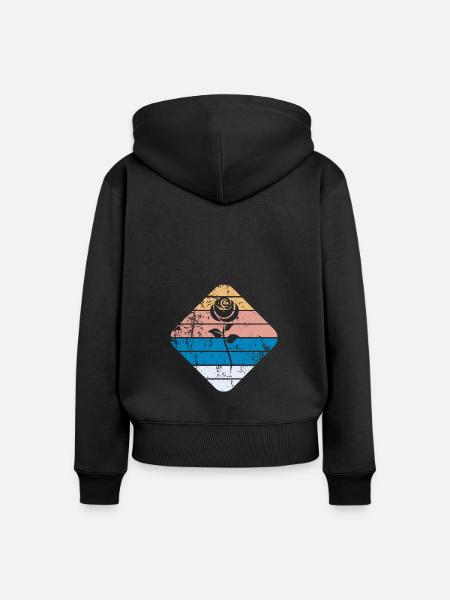 Rose - Frauen Premium Bio Zip Hoodie - Schwarz