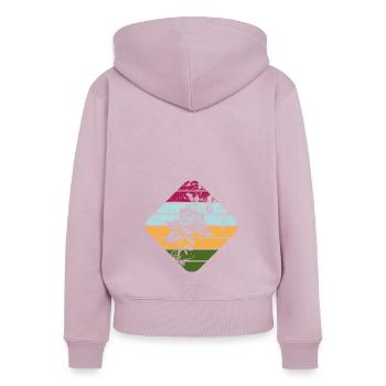 Rose - Sweat à capuche zippé Premium bio Femme - rose poudré - Dos - Julia (174cm)