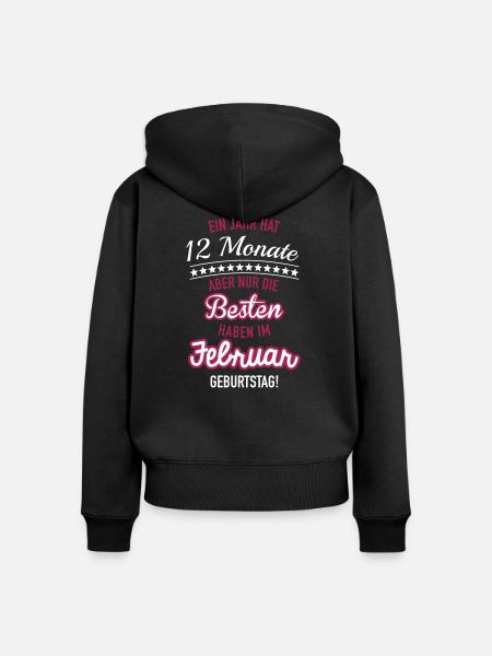 Nur die Besten Februar - Frauen Premium Bio Zip Hoodie - Schwarz